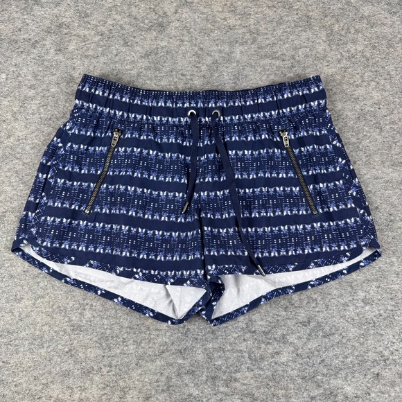 Athleta Pants - Athleta Ikat Stripe Sway Shorts 3" Zip Pockets 213026 Blue Womens XS